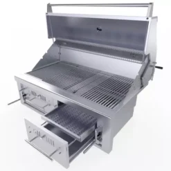 Barbecue Encastrable Hybride Charbon De Bois & Gaz 42" - 106cm - SUNSTONE -Célèbre Barbecue Magasin barbecue hybride gaz charbon de bois 76cm 10