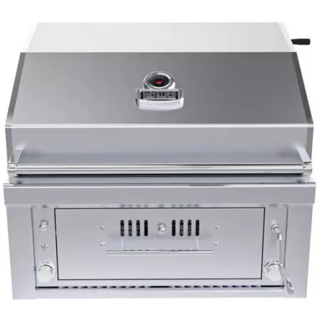 Barbecue Encastrable Hybride Charbon De Bois Et Gaz 30" - 76cm - SUNSTONE 3 Barbecue Encastrable Hybride Charbon De Bois Et Gaz 30" - 76cm - SUNSTONE
