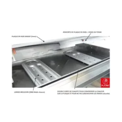 Plancha Gaz Encastrable Inox Oasi 80 Cm Plaque Lisse + Couvercle - PLANET -Célèbre Barbecue Magasin plancha gaz encastrable inox 80 cm 3 feux plaque lisse couvercle planet 5